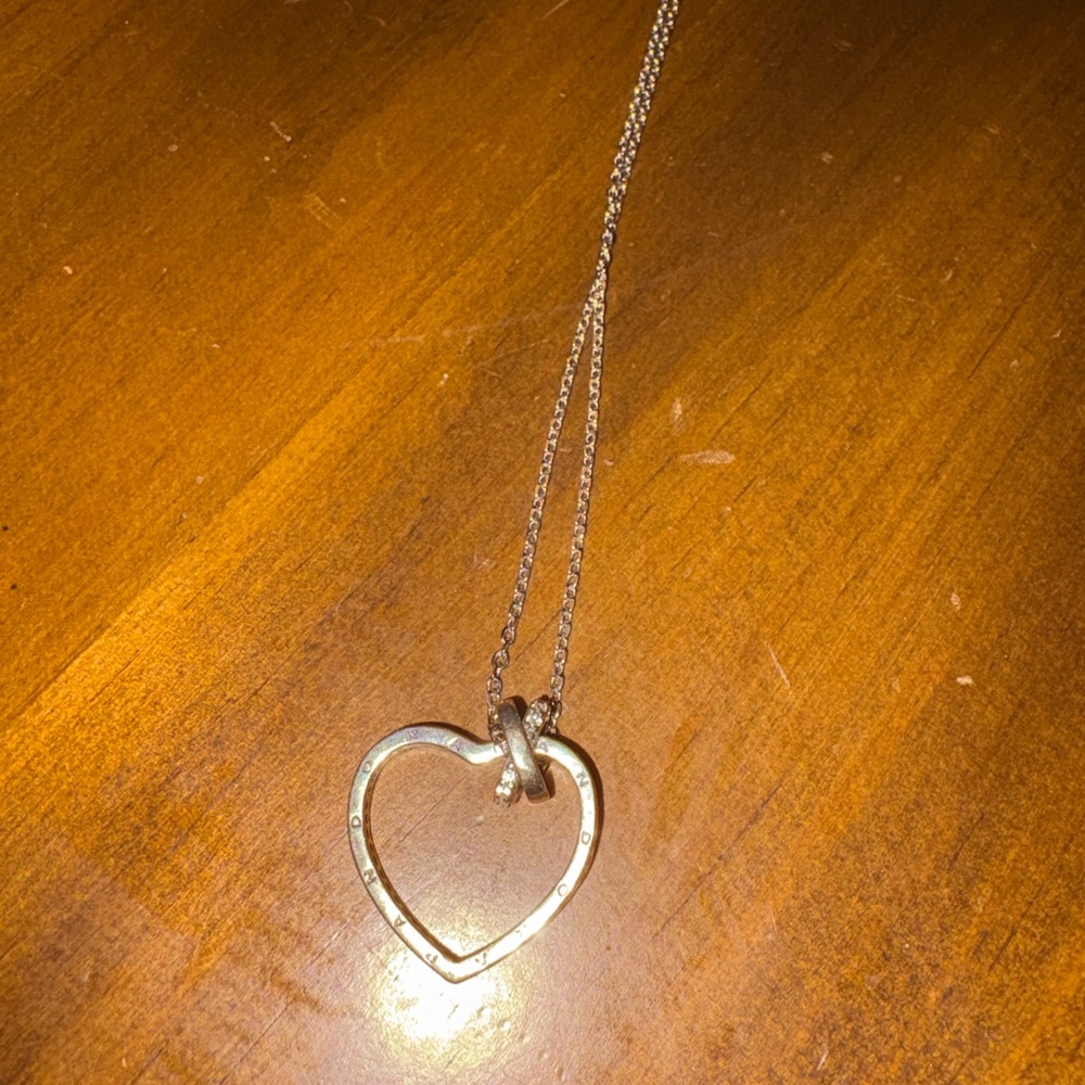 Pandora Silver Heart Pendant Necklace